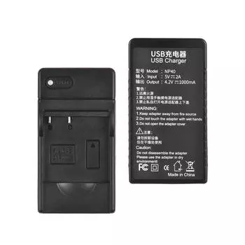 Зарядное устройство NP-40 со светодиодным индикатором Порт Type-C и замена USB-кабеля для Casio чёрный