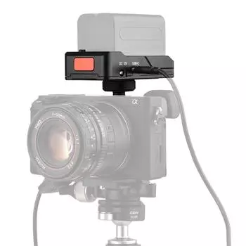 Зарядное устройство NP-F. Металлическая переходная пластина для аккумулятора с двунаправленным зарядным портом типа C, 12 В постоянного тока. чёрный