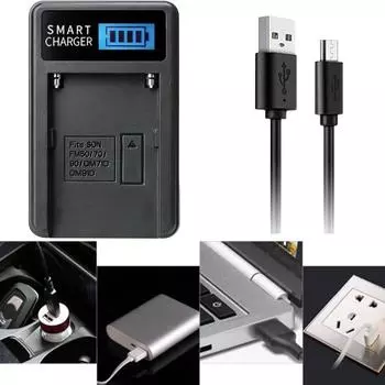 Зарядное устройство NP FM50 с ЖК-экраном для Sony CCD-TRV308, CCD-TRV138, CCD-TRV328, компактное и удобное для путешествий