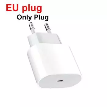 Зарядное устройство PD 20 Вт, быстрая зарядка для iPhone 13, 12, 11, 14 Pro Max, зарядное устройство USB C для iPhone 15, 16 Pro MAX, Mini, iPad, AirPods, аксессуары Only EU Charger