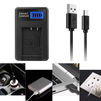Зарядное устройство с ЖК-экраном для Sony Cyber-shot DSCRX100/DSCRX100II,/DSCRX100III/DSCHX90V/DSCWX350 Удобно для путешествий