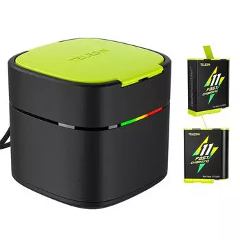 Зарядное устройство TELESIN GP-FCK-B11 Зарядное устройство для аккумулятора с двумя совместимыми аккумуляторными каналами чёрный