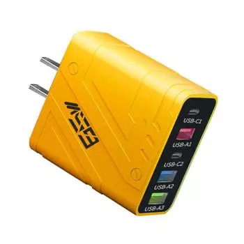 Зарядное устройство типа C, общая мощность 65 Вт, 5 портов, PD, USB, быстрая зарядка мобильного телефона, быстрый настенный адаптер для iPhone 15 Pro Max, Samsung US