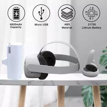 Зарядное устройство Type-C емкостью 5000 мАч для Oculus Quest 2, аккумуляторные батареи для гарнитуры виртуальной реальности