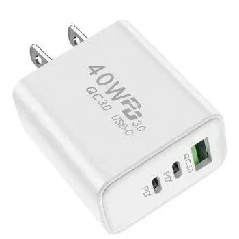 Зарядное устройство USB C 40 Вт для мобильного телефона Type-C PD, быстрая зарядка, высокоскоростной адаптер Quick Charge 3.0, несколько портов для iPhone Xiaomi White US Plug