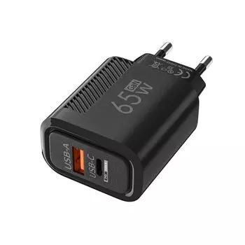 Зарядное устройство USB C Total 65W Fast Charge Charger PD TypeC Quick Charge 3.0 Wall Power Adapter для iPhone Xiaomi Samsung Phone Charger EU Plug белый