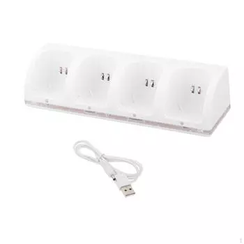 Зарядное устройство, зарядная док-станция с удлиненным шнуром, для игровой консоли, аксессуары, пульт дистанционного управления белый