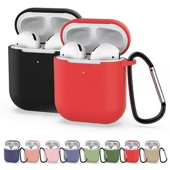 Зарядное устройство Защитный чехол Чехол-брелок Защитные аксессуары для AirPods Ударопрочные наушники Устойчивые к падениям Мягкие с крючком Силиконовые AirPods 2 бусины