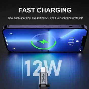 Зарядный адаптер передачи данных Android-телефона, переходник на Type-C, совместимый с подсветкой для мобильных телефонов, адаптер USB C, разъемы Micro USB, конвертер Transfer Converte type-c male to micro серый