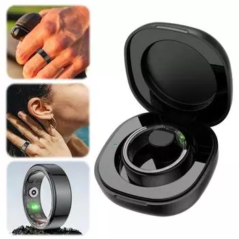 Зарядный чехол 200 мАч зарядное устройство с портом типа C для смарт-кольца R02/R03/R06 большая емкость аккумулятора компактная сменная зарядная подставка док-станция чёрный