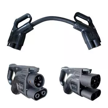 Зарядный кабель CCS2 - CCS1 EV PHEV, быстрое зарядное устройство постоянного тока, комбинированный адаптер CCS 2 - CCS Combo 1 с кабелем EVSE 0,5 м, 1000 В постоянного тока, 150 А чёрный