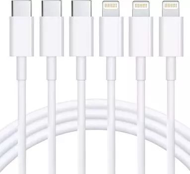 Зарядный кабель для кабеля Lightning, сертифицированный 1-метровый комплект кабелей для iPhone, 20 Вт, совместимый с PD, быстрая зарядка, кабель для зарядки Lightning типа C, сверхпрочный, с высоким белый