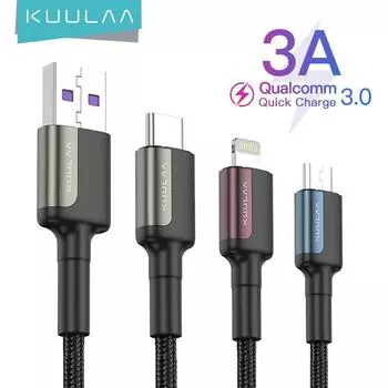 Зарядный кабель Kuulaa For Micro 1M чёрный