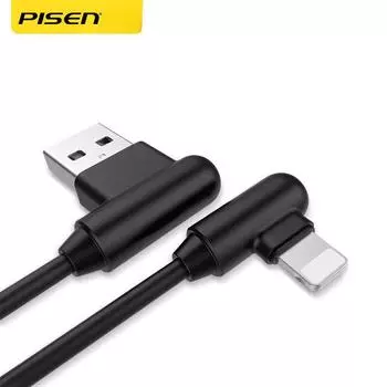 Зарядный кабель Pinson, колено, подходит для Apple Iphone6, двойной локоть 2A, 8P, 7plus, кабель для передачи данных, X90 градусов Double elbow 1 off white белый