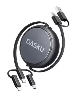 Зарядный кабель сматываемый 3 в 2 шнур для быстрой зарядки сверхпрочный кабель совместимый с терминалом типа C совместим с iPhone Android USB Type C Различные 1M