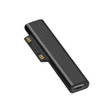 Зарядный разъем Surface to USB C для Microsoft Surface Pro 7/6/5/4/3 Go 1/2 Surface Laptop 4/3/2/1, должен работать с зарядным устройством 45 Вт 15 В/3 А чёрный