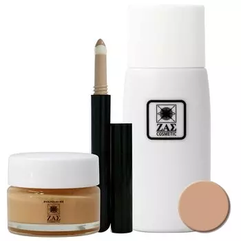 ZAS Makeup Set Oil Blocker EX Spot Makeup Concealer Foundation Biz Fine Color Natural ZAS 3-компонентный анти-блестящий + (Тьма) + Мужские (Цвет охры)