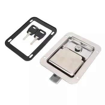 Защелка для ящика для инструментов из нержавеющей стали 5,5x4,3 дюйма, скрытый монтаж, ручка для ящика для инструментов на колесах, замок с прокладкой для ключей для автомобиля