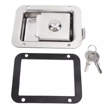Защелка для ящика для инструментов с 2 ключами из нержавеющей стали 4,8x3,6 дюйма, скрытый замок для ручки ящика для инструментов в автофургоне