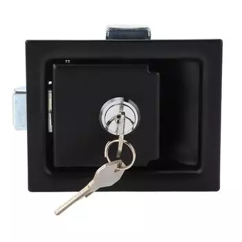 Защелка для ящика для инструментов с 2 ключами из углеродистой стали 3,3x2,7 дюйма, скрытый замок для ручки ящика для инструментов для автофургона