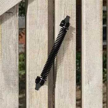 Защелка дверной петли Самозакрывающаяся дверная пружина Регулируемое натяжение Доводчик для наружных ворот Нержавеющая автоматическая дверная защелка для забора для деревянных сверхмощных ворот чёрный