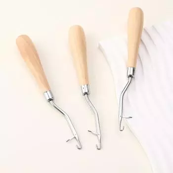 Защелка с деревянной ручкой, крючок для плетения волос, игла для плетения волос, парики, удлинители для вязания, инструменты для укладки, изготовление ковров, ремонт, ремесленные инструменты