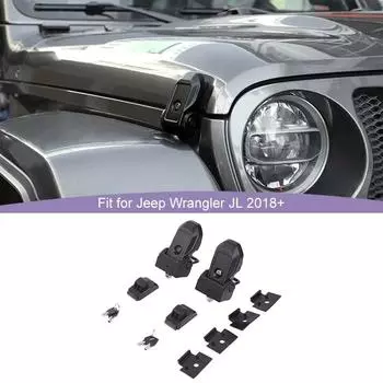 Защелки капота двигателя, комплект фиксаторов капота, замки капота из алюминиевого сплава, совместимые с Jeep Wrangler JK JL JT