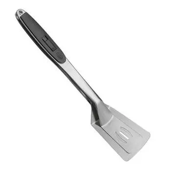 Защищающие от ожогов щипцы-лопатка из нержавеющей стали, лопатка для еды, зажим 2-в-1 со скользящим замком, лопатка для переворачивания еды для рыбы, блинов, бургеров, стейков чёрный