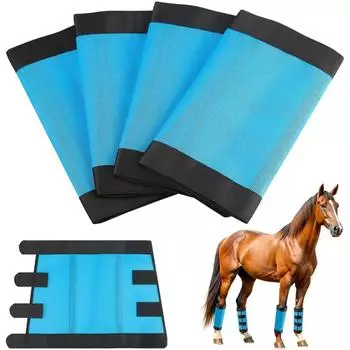 Защита для ног лошади, Защитное снаряжение для лошади, Защита ног лошади, Защита копыт лошади, Леггинсы для лошади, Сапоги для верховой езды, защищенные от комаров и мух One Size синий