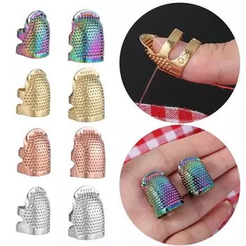 Защита для пальцев, винтажная золотая игла, наперсток, металлические швейные аксессуары, шитье