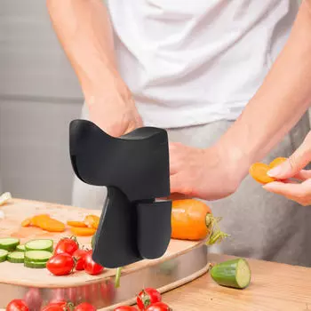 Защита для пальцев, защитный кожух для резки, легкий, простой в использовании, прочный, вспомогательный кухонный нож для резки чёрный