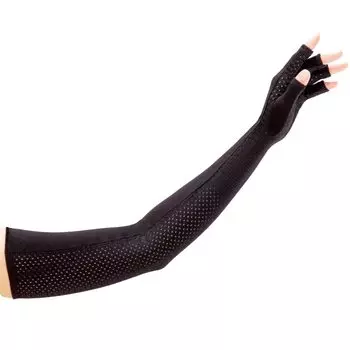 Защита для рук УФ Перчатки без пальцев Aquaplus Черный Подходящий обхват руки [Alphax] Женский размер 18-22 см чёрный