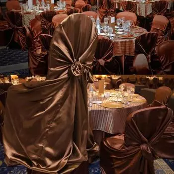 Защита для стула, пылезащитный защитный атласный чехол с красивой юбкой на спине, чехол с завязками, товары для вечеринок