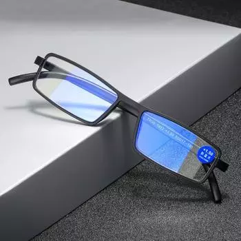 Защита глаз, очки для чтения с защитой от синего света, блокирующие синие лучи, квадратные очки TR90, сверхлегкие оптические очки для очков + 4 Strength 1