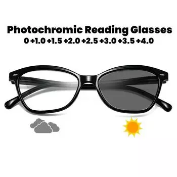 Защита глаз от синего света Фотохромные очки для чтения Модные очки «кошачий глаз» Удобные очки с высоким разрешением 0