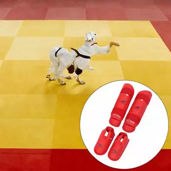 Защита голени для кикбоксинга, защита для подъема ноги для каратэ, грэпплинга, тайского бокса, красный