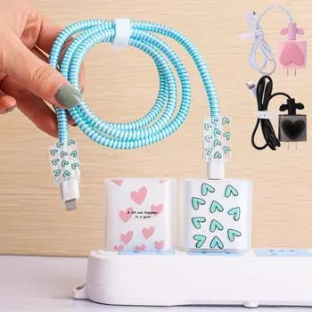 Защита кабеля для передачи данных, спиральная защитная намотка для Apple Iphone 18 Вт 20 Вт, защита для зарядного устройства, силиконовый чехол, предотвращающий поломку