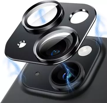 Защита камеры OAproda iPhone15, совместимая с защитным чехлом для объектива камеры Plus, закаленный сплав 9H, ударопрочный, черный край, предотвращает передержку, нет