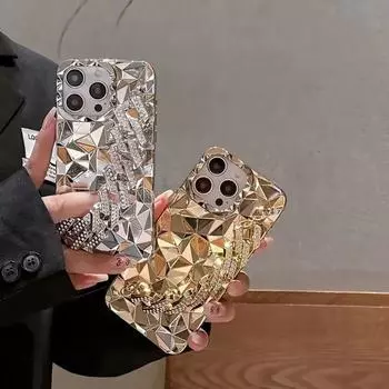 Защита камеры с алмазным покрытием, роскошный сексуальный чехол-цепочка для телефона для iphone 14 13 15 Pro Max 12 11 X XS XR, чехол с браслетом For iPhone 15ProMax