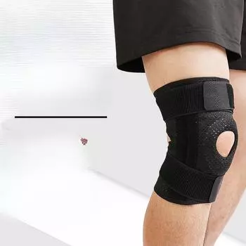 Защита колена от травм суставов, легкое дышащее компрессионное колено для упражнений, защита колена при беге и альпинизме. one-size-fits-all чёрный