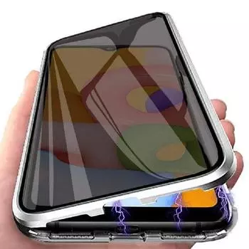 Защита конфиденциальности применяется к Samsung S23 S22Ultra, двухсторонняя стеклянная крышка для Note20Ultra S21FE, металлический магнитный защитный чехол Samsung S23 чёрный