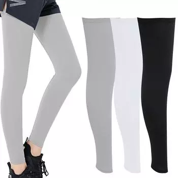 Защита ледяного шелка, летние баскетбольные компрессионные штаны, нескользящие длинные рукава, футбольные штаны чёрный