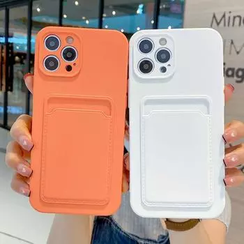 Защита объектива, жидкий силиконовый чехол для телефона с отделением для карт для Iphone 12 11 Pro Max X Xr Xs Max 12mini, мягкий противоударный чехол For iphone 11Pro Max