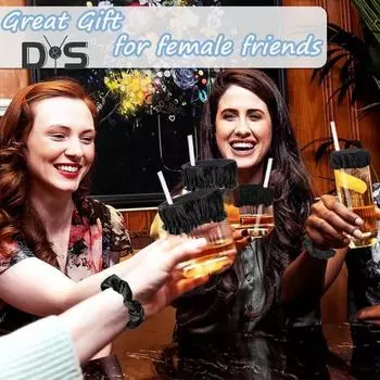 Защита от алкоголя, многоразовые крышки для стаканов с отверстием для соломинки, эластичные кольца для волос, защитные чехлы для стаканов для вечеринок в барах и клубах чёрный