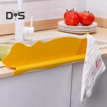 Защита от брызг кухонной мойки с 4 присосками, форма щенка, мытье овощей, вода, защищающая столешницу от брызг серый