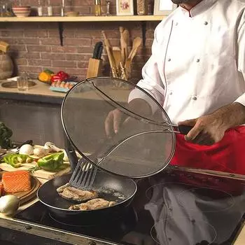 Защита от брызг масла из нержавеющей стали, сковорода, защита от брызг жира, защита от брызг 33cm