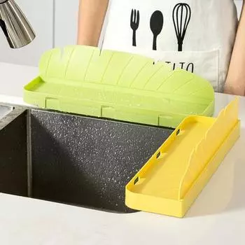Защита от брызг раковины с присоской Быстрый слив Нелегко упасть Надежная водоблокирующая доска для столешницы Аксессуары для дома зелёный