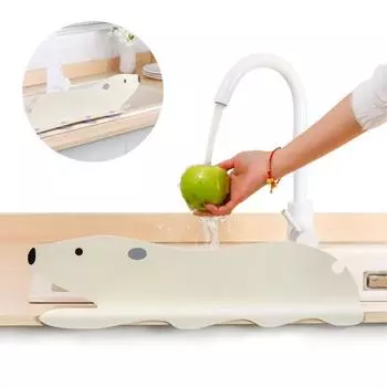 Защита от брызг в форме медведя/собаки для раковины, бытовая водонепроницаемая доска, кухонные принадлежности Bear-White
