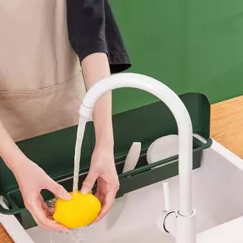 Защита от брызг воды для кухонной раковины Водонепроницаемая перегородка для мытья посуды/фруктов и овощей Противоводная доска для хранения сливной корзины белый