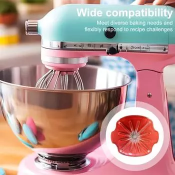 Защита от брызг Yousheng для миксеров KitchenAid - легкоочищаемый скребок для миксеров с наклонной головкой, совместимый с 6-проводным венчиком Round чистый